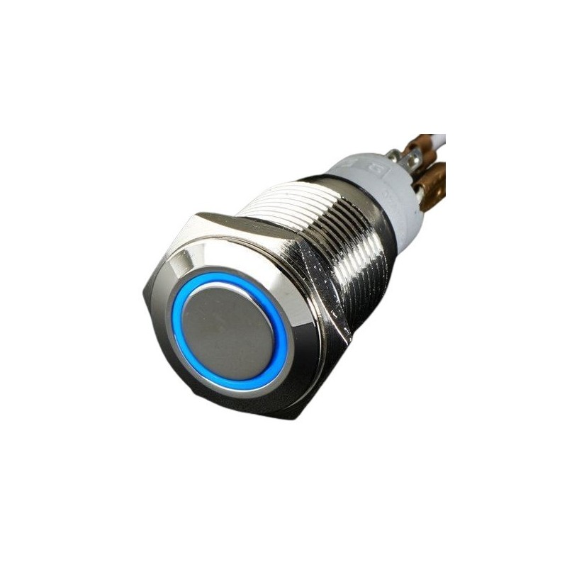 Botón Interruptor Momentáneo Antivandálico con luz azul
