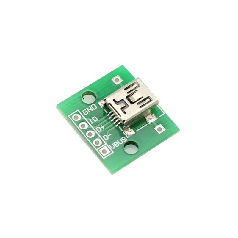 Adaptador mini USB a DIP placa PCB
