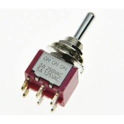 Switch toggle SPTT (on-on-on) 6 pines