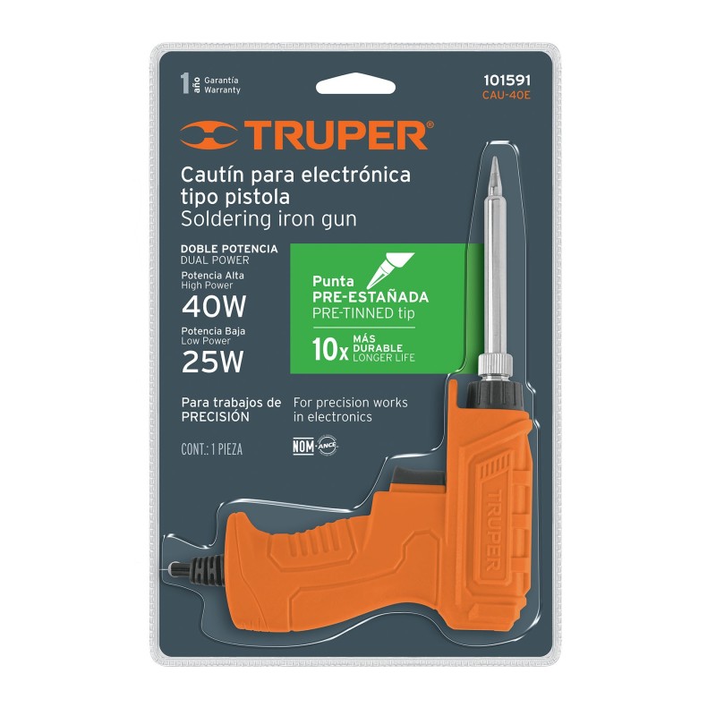 Cautín para electrónica tipo pistola Truper 40W