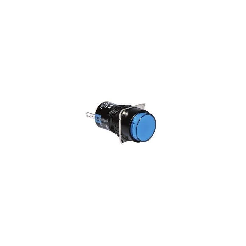 Push button momentáneo SPDT 16mm con luz Blanca (LED 12V)