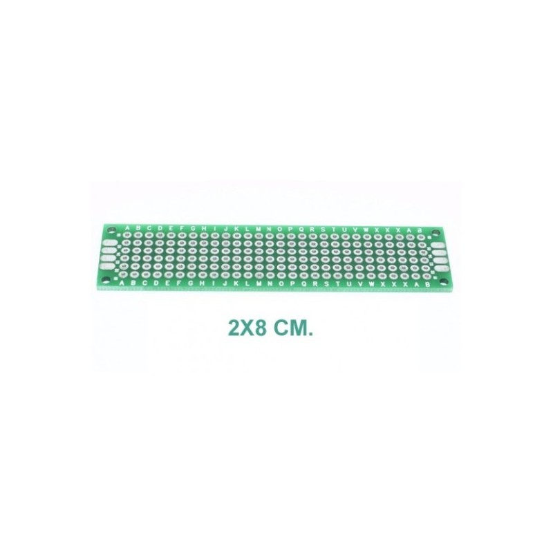 Placa Fenólica Perforada con Doble Cara 2x8cm
