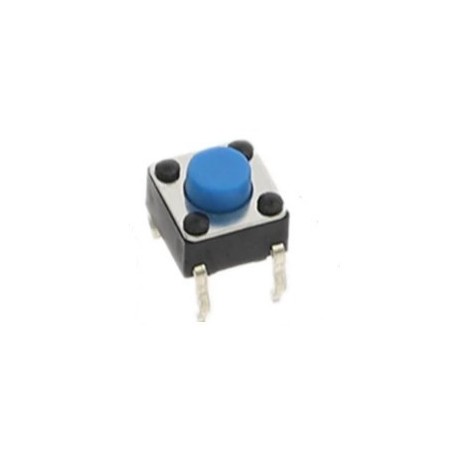 Push Button Azul Push button Th 4 pines 6x6 mm Color Azul