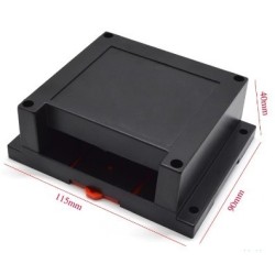 Caja de plástico para Riel DIN color negro 115x90x40mm