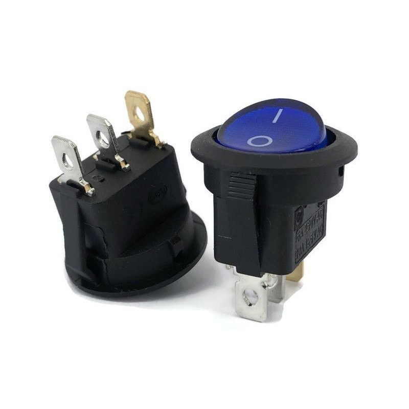 Rocker Switch redondo 20mm con luz amarillo (LED 12V)