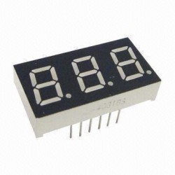 Display triple 7 segmentos  catodo común rojo