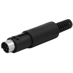 Conector mini DIN 6 pines macho.