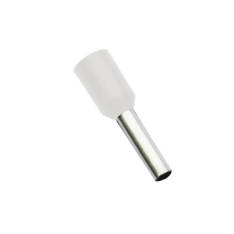 Terminal puntera hueca 12 mm, 20 AWG blanca