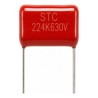 Capacitor de poliéster Th 220nF 630V