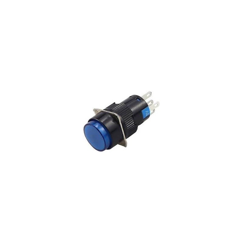 PULSADOR MOMENTÁNEO CON LED 3A 250VAC (AZUL)