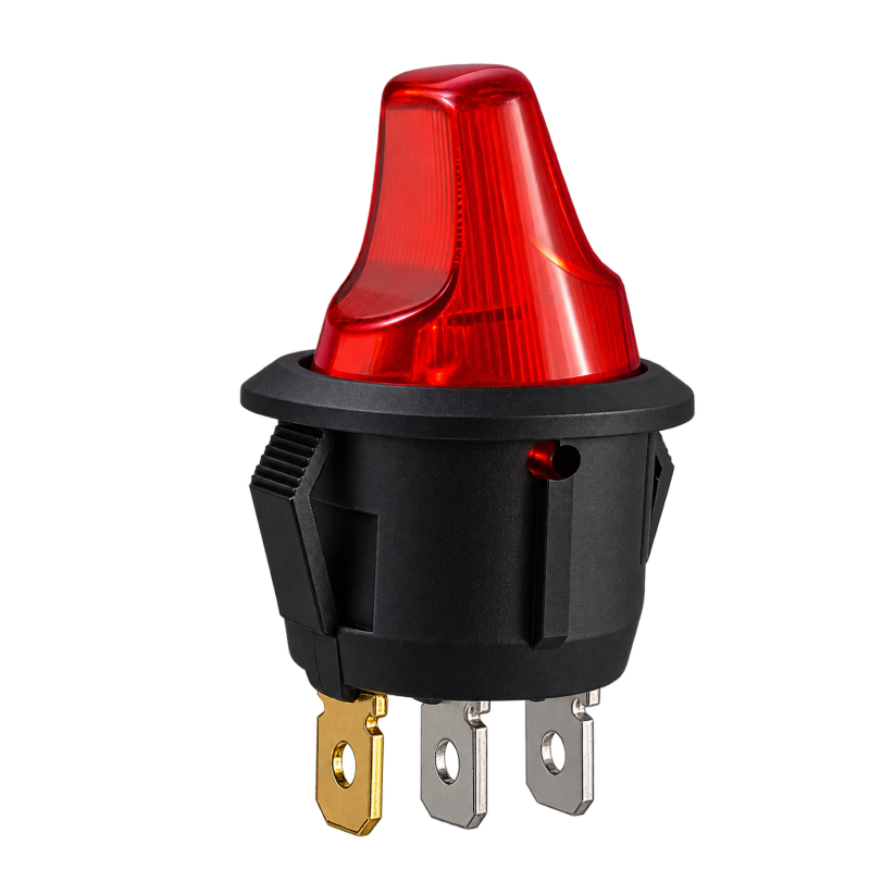 ROCKER SWITCH CON PALANCA ILUMINADA COLOR ROJO