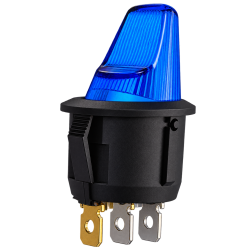 Rocker switch con palanca iluminada color azul