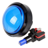Botón Arcade Jumbo Tipo Domo con Luz LED azul, 10cm