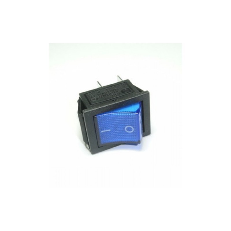 Rocker switch 30x25mm color azul.