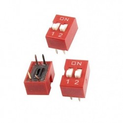 Dip Switch 2 posiciones (Color Rojo PCB)