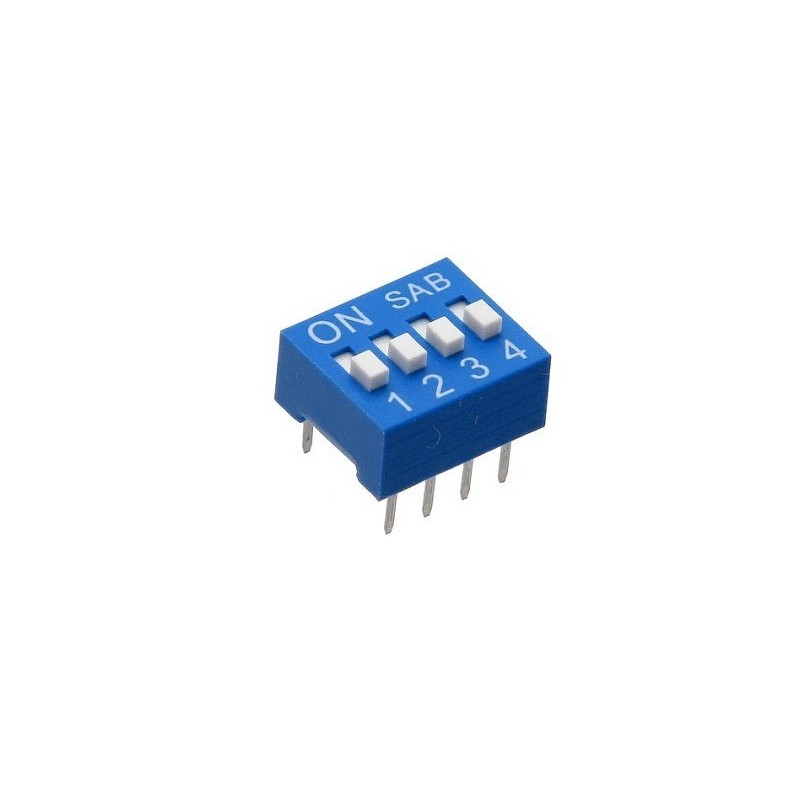 Dip switch 4 posiciones (Color azul PCB)