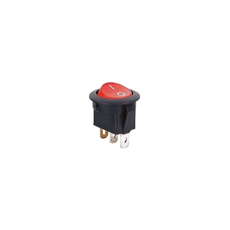 Rocker Switch redondo color rojo 15mm