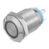 Botón momentáneo Antivandálico 12mm con luz azul (LED 12V)