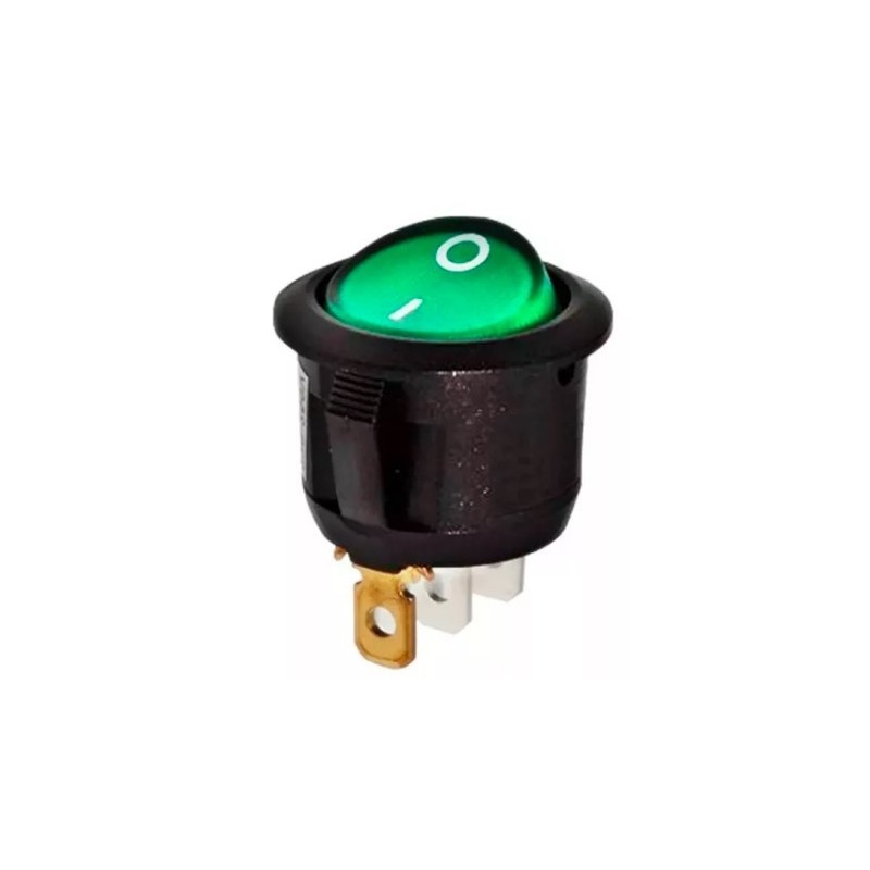 Rocker Switch color verde 20mm 12V 20A con LED
