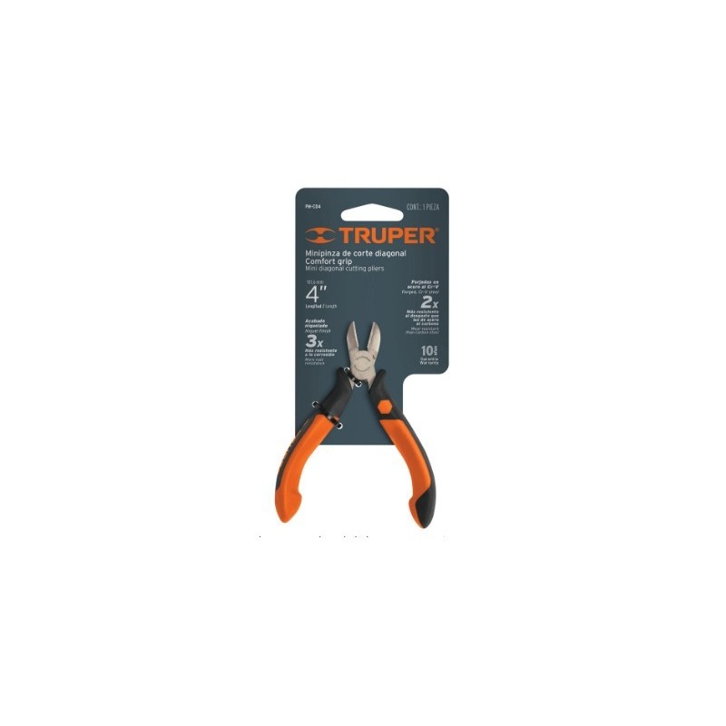 Pinza miniatura corte diagonal 4 inch mango comfort grip