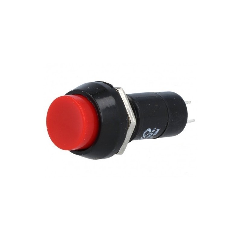 Interruptor pulsador redondo empotrar rojo para electrónica 12V 20A