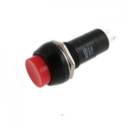 Interruptor Pulsador Redondo 1A 250 VAC con enclave (Rojo)