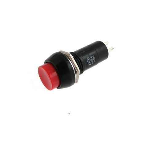 Interruptor Pulsador Redondo 1A 250 VAC con enclave (Rojo)