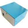Caja de metal para proyecto color azul y blanco 106x102x96 mm