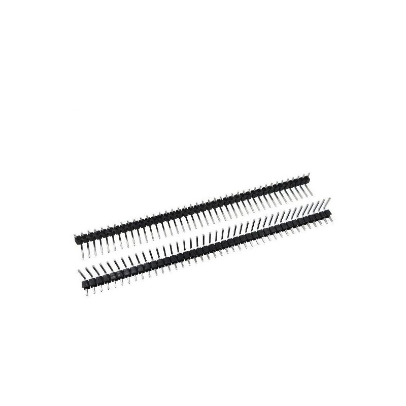 Header macho 2.54mm 40X1 posiciones en ángulo.