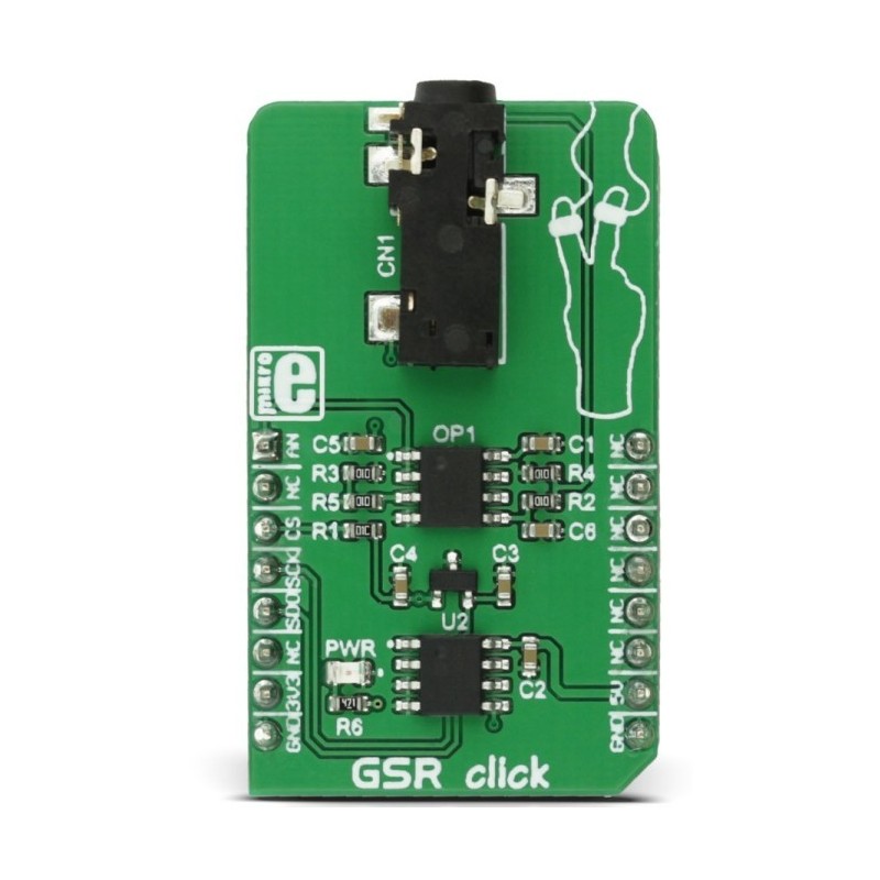 MIKROE-2860 sensor biométrico para MCP607, MCP3201, MCP1541