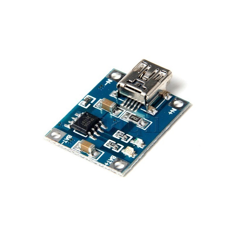 Cargador LiPo 1 cell 1A TC4056A con entrada mini-USB