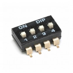 Dip Switch 4 posiciones (Tipo CI) SMD