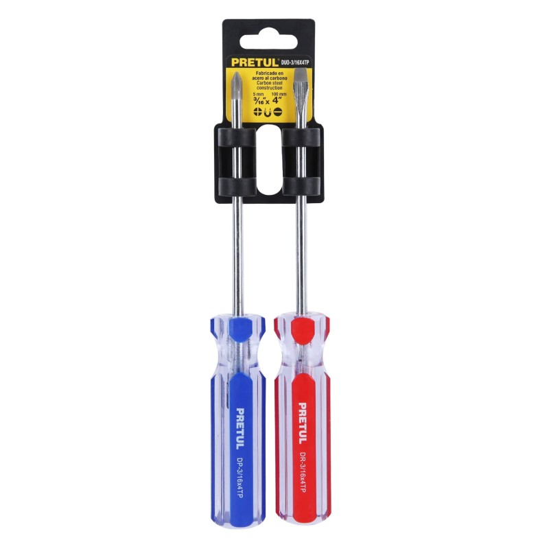 Juego Desarmadores 2 Pzas PVC Transparente 3/16 inch Pretul