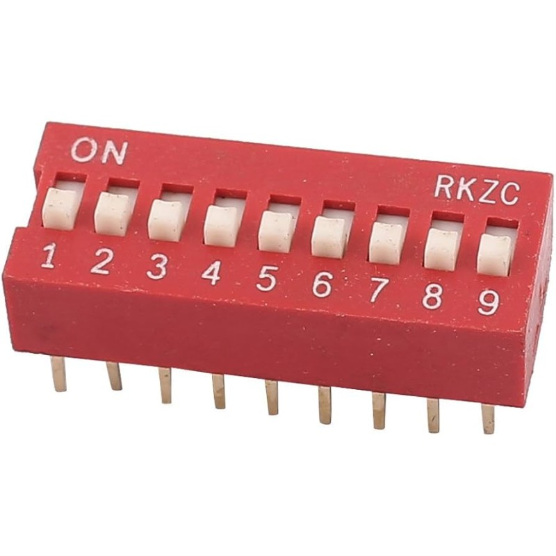 Dip Switch 9 posiciones (Color Rojo para PCB)