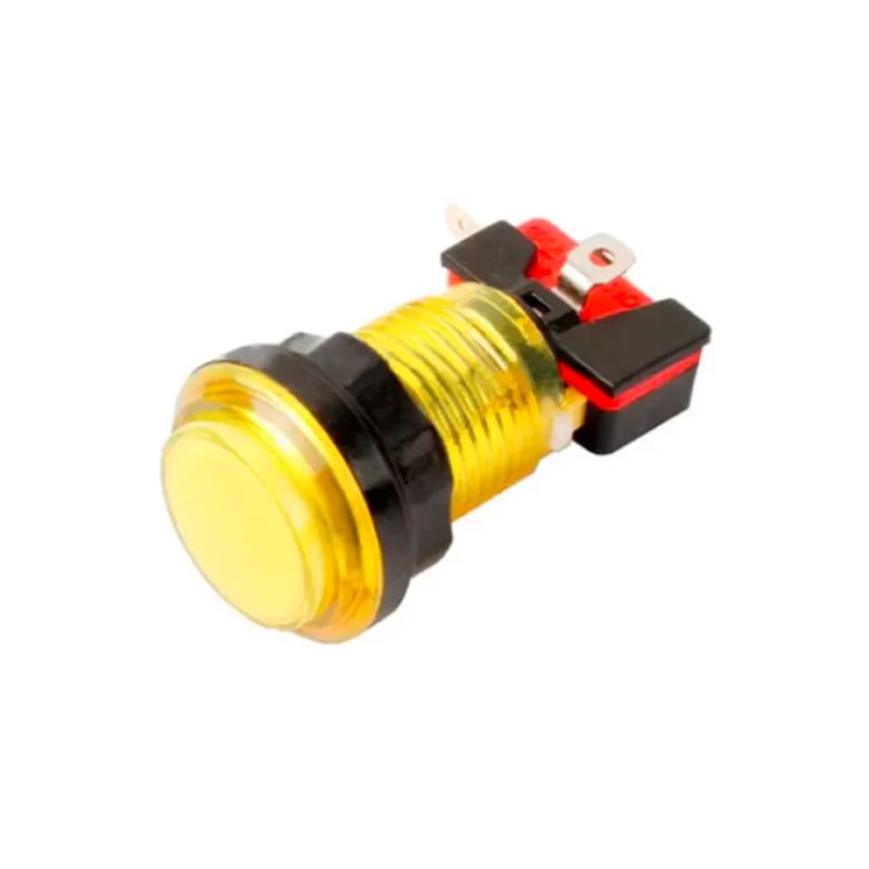 Botón para maquinita luminoso color amarillo con microswitch