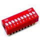 Dip switch para PCB 10 posiciones color Rojo