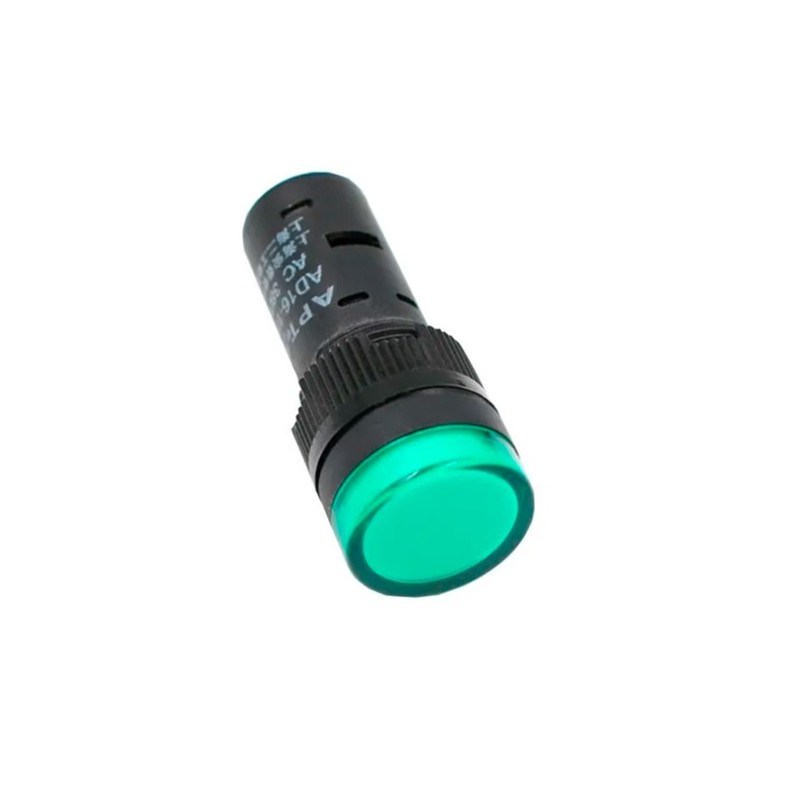 Lámpara piloto 16mm con led color verde 24 VDC