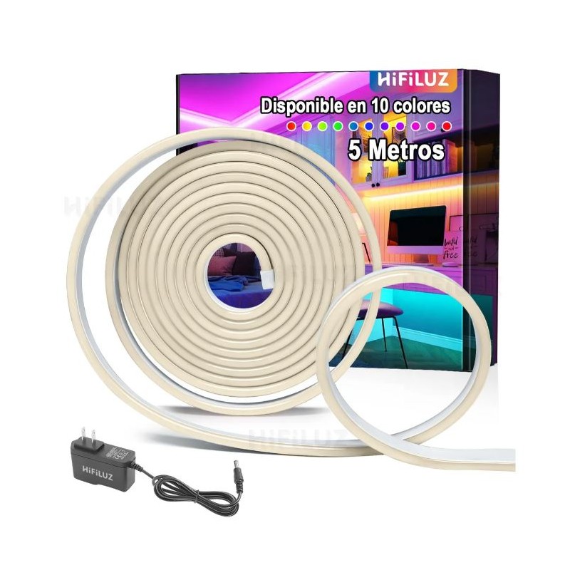 Tira de Led Neón color blanca cálida 5m