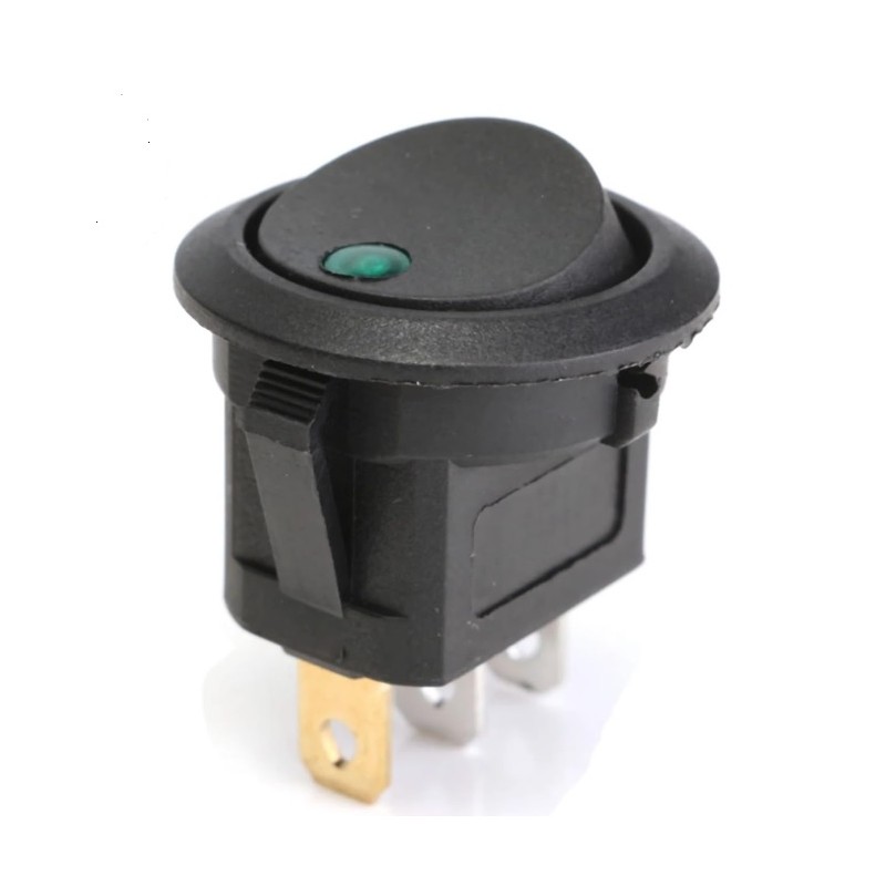 Rocker Switch redondo con punto de luz led 24mm
