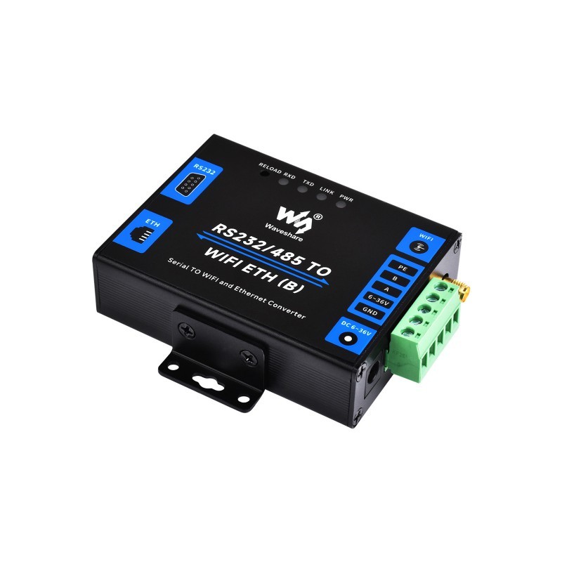 Servidor serie de grado industrial RS232/485 a WiFi y Ethernet