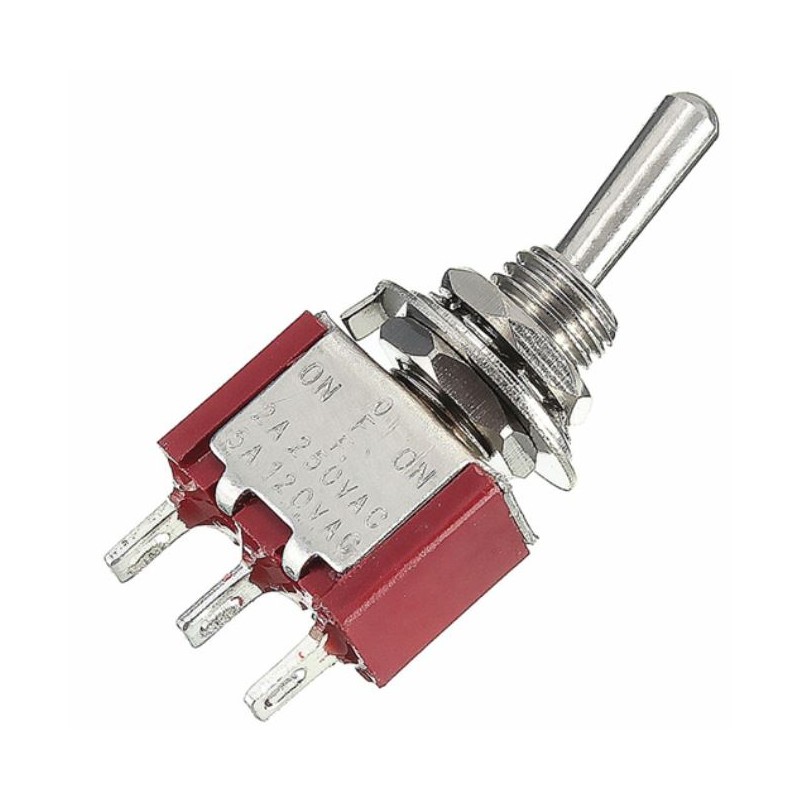 Switch toggle momentáneo SPDT (ON)-OFF-(ON) 3 pines