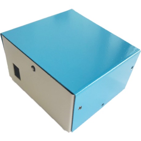 Caja de metal para proyecto color azul y blanco 106X102X96mm - aelectronics