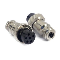 Conector circular hembra 6 posiciones 16 mm