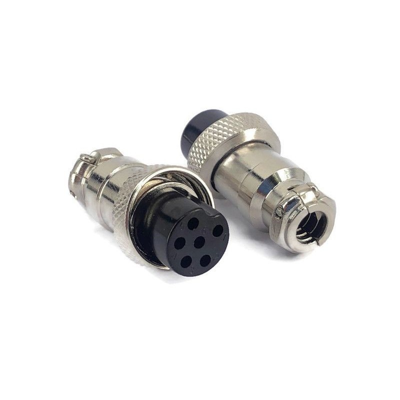 Conector circular hembra 6 posiciones 16 mm