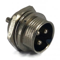 Conector circular macho 3 posiciones 16mm