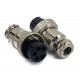 Conector circular macho 3 posiciones 16mm