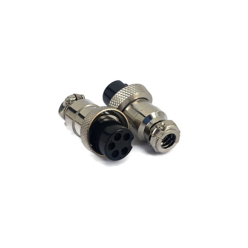 Conector circular hembra 5 posiciones 12mm
