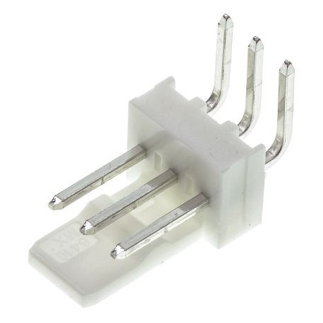 Conector Molex 2.54 mm 3 posiciones macho en ángulo