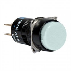 Push button momentáneo SPDT 16mm con luz Blanca (LED 12V)
