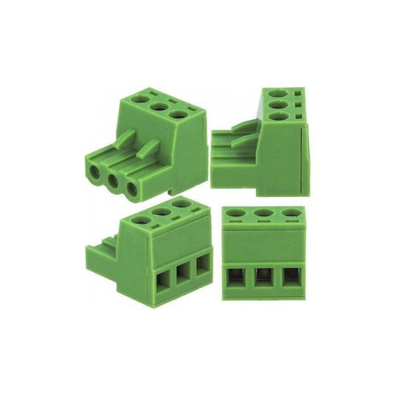 Terminal de bloque desmontable hembra en ángulo 3 posiciones de 5.08mm